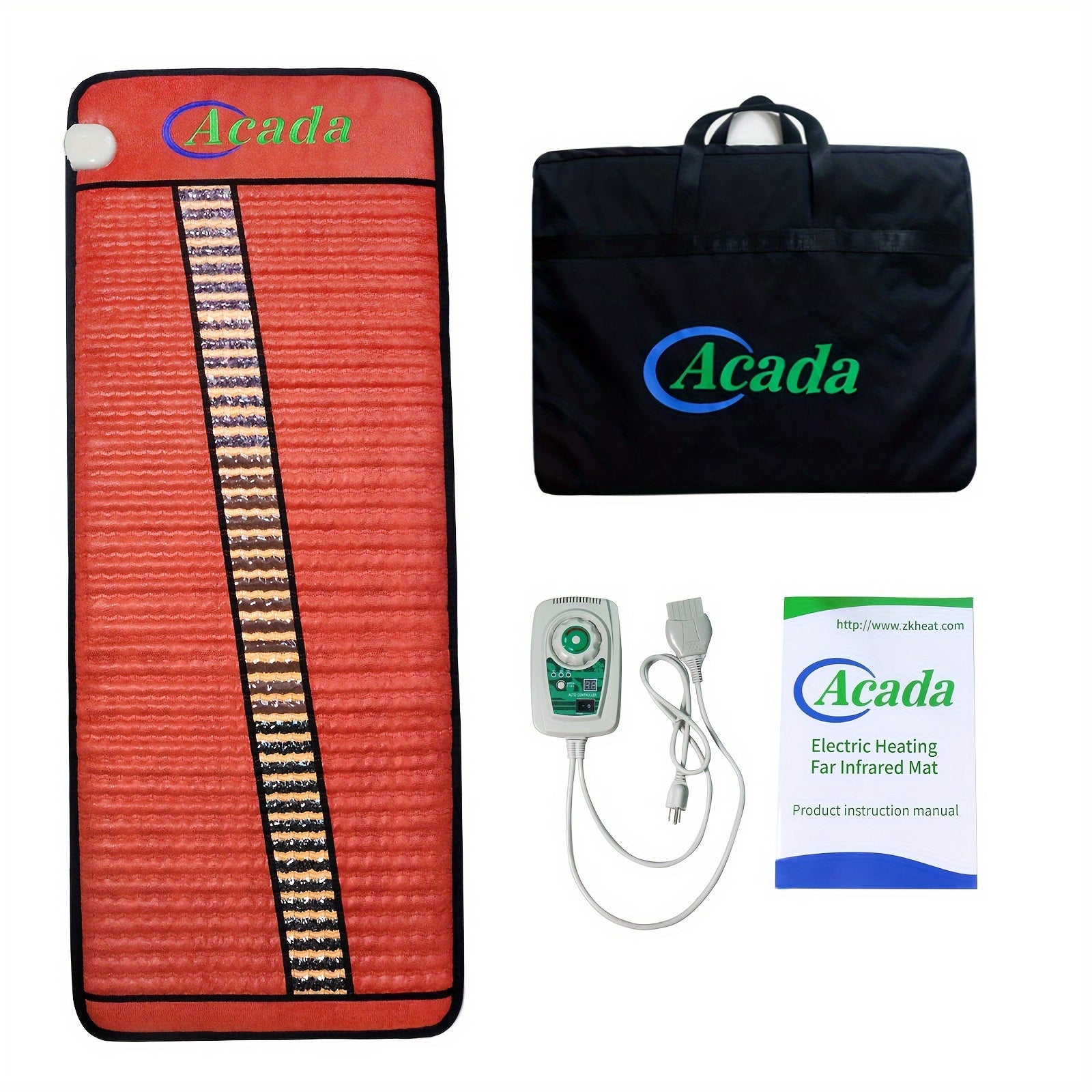 [ACADA Heating Pad] ACADA Large Electric Heating Pad | Crystal Stone Deep Warming Massage Mat, Full Body Infrared Heating, Adjustable Timer & Temperature, Auto Shut Off