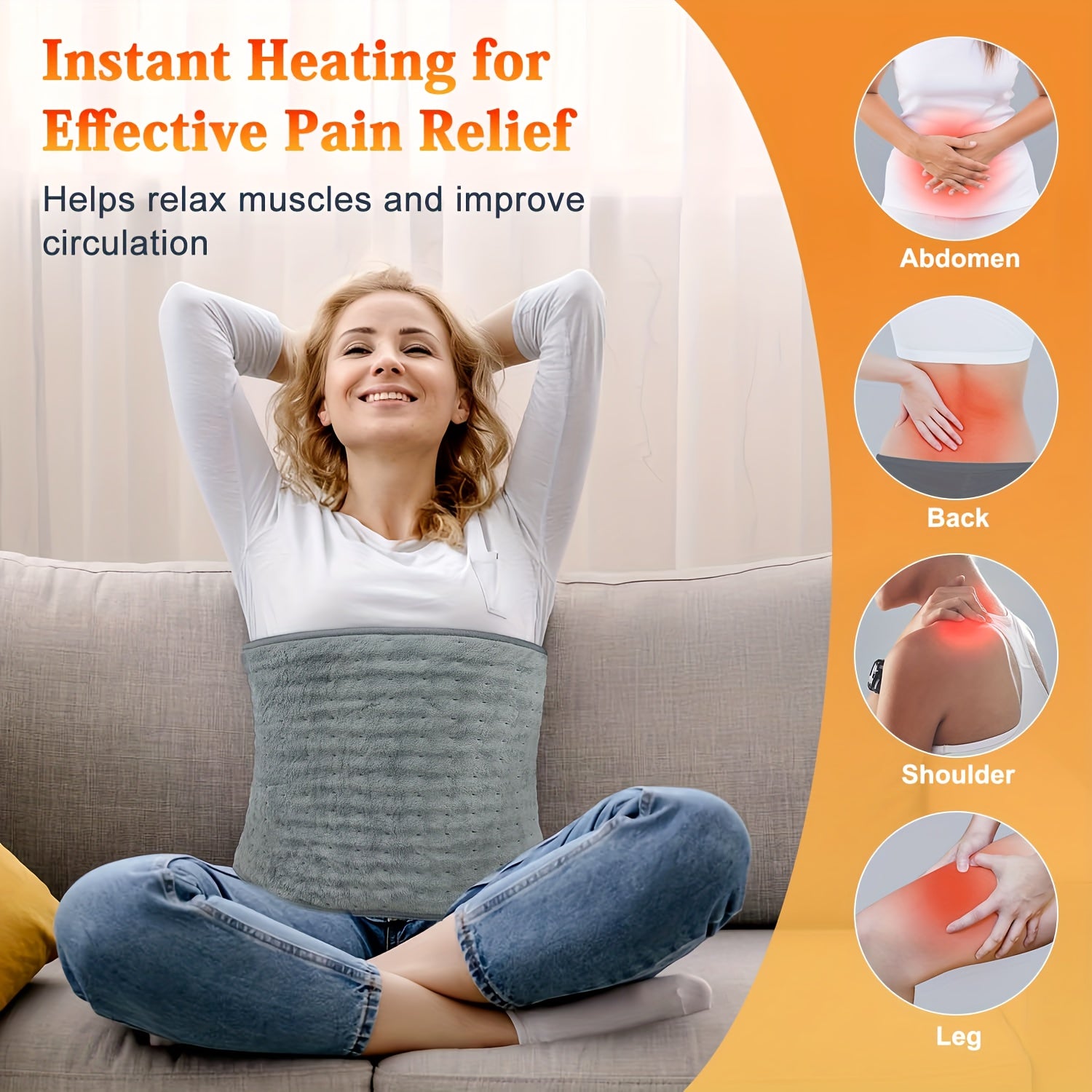Multifunctional Heating Pad for Back, Neck And Shoulder: Multiple Heat Settings with Timer, Adjustable Strap Design, Machine Washable Fleece Fabric, Overheat Protection And Auto Shutoff, This Is An Everyday Essential for Anyone