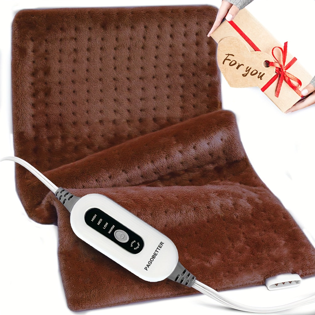 Electric Heating Pads for Back, Neck, Shoulder, Arms, Abdomen, 130W Fast Heating to 150°F, 4 Heat Settings, Auto-Off, 24" X 12" Lightweight Light Beige Fabric, Moist/Dry Option, Washable, Heated Pad for Knee, Leg, Father's Day & Birthday Gifts for Dad,