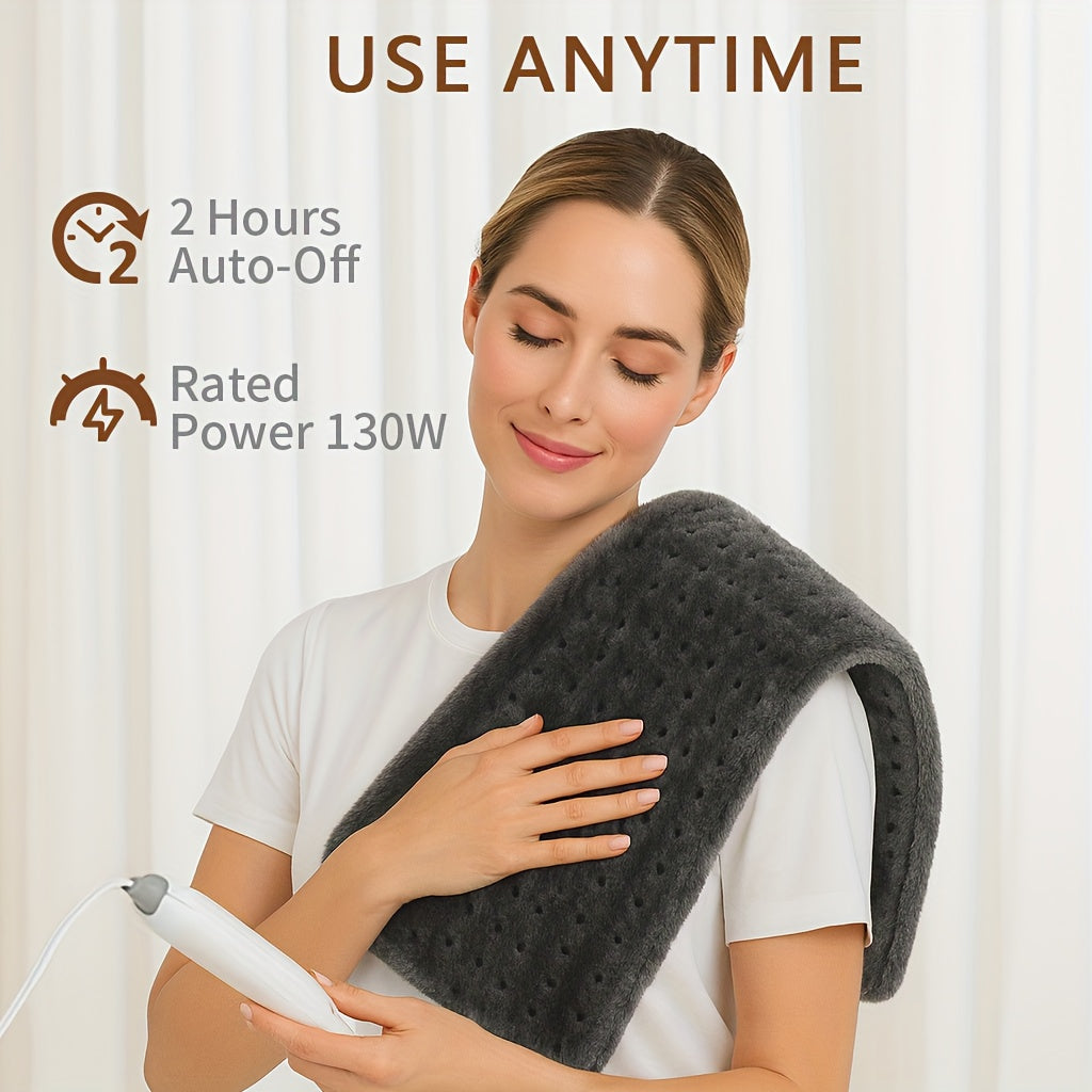 Electric Heating Pads for Back, Neck, Shoulder, Arms, Abdomen, 130W Fast Heating to 150°F, 4 Heat Settings, Auto-Off, 24" X 12" Lightweight Light Beige Fabric, Moist/Dry Option, Washable, Heated Pad for Knee, Leg, Father's Day & Birthday Gifts for Mom Dad
