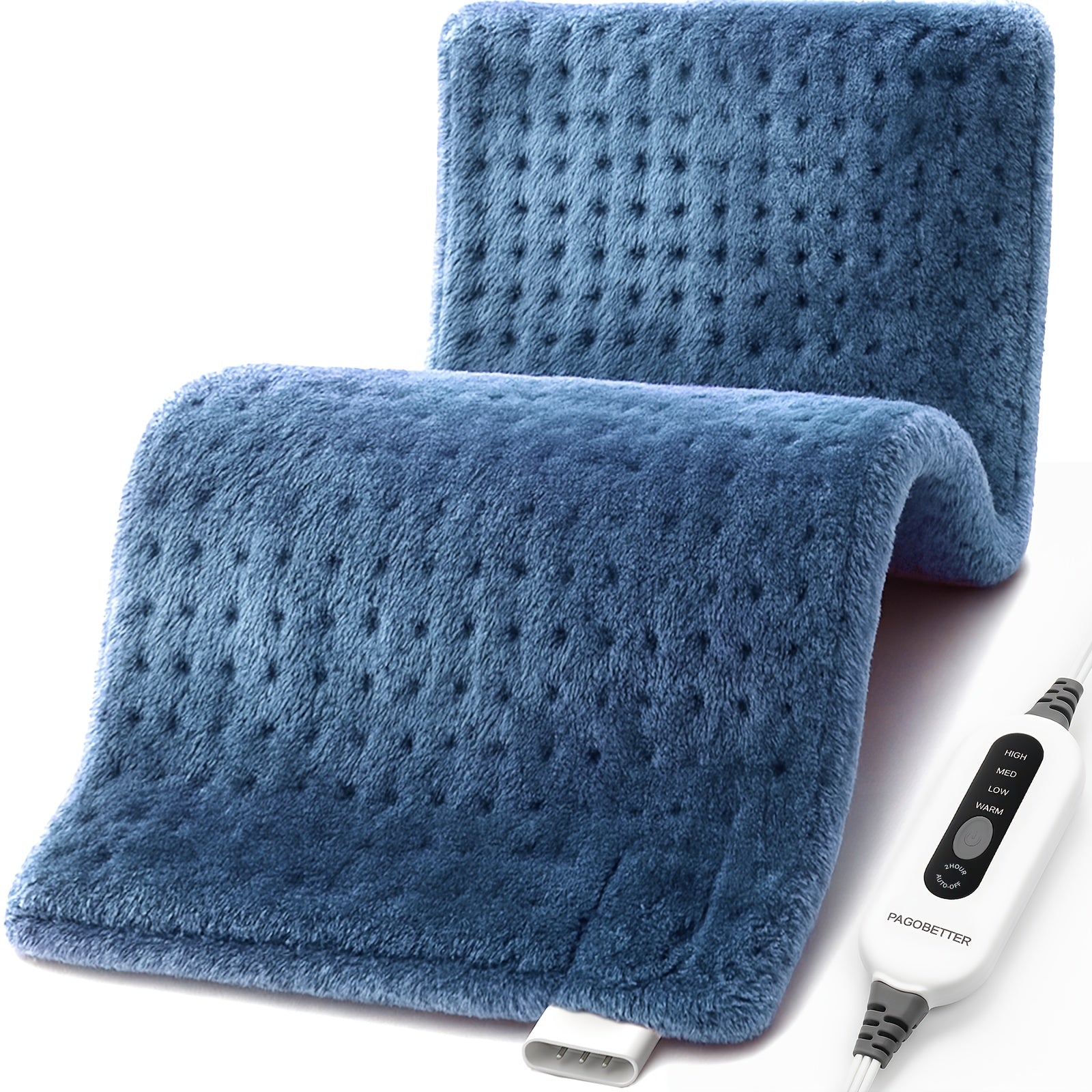 Electric Heating Pads for Back, Neck, Shoulder, Arms, Abdomen, 130W Fast Heating to 150°F, 4 Heat Settings, Auto-Off, 24" X 12" Lightweight Light Beige Fabric, Moist/Dry Option, Washable, Heated Pad for Knee, Leg, Father's Day & Birthday Gifts for Mom Dad
