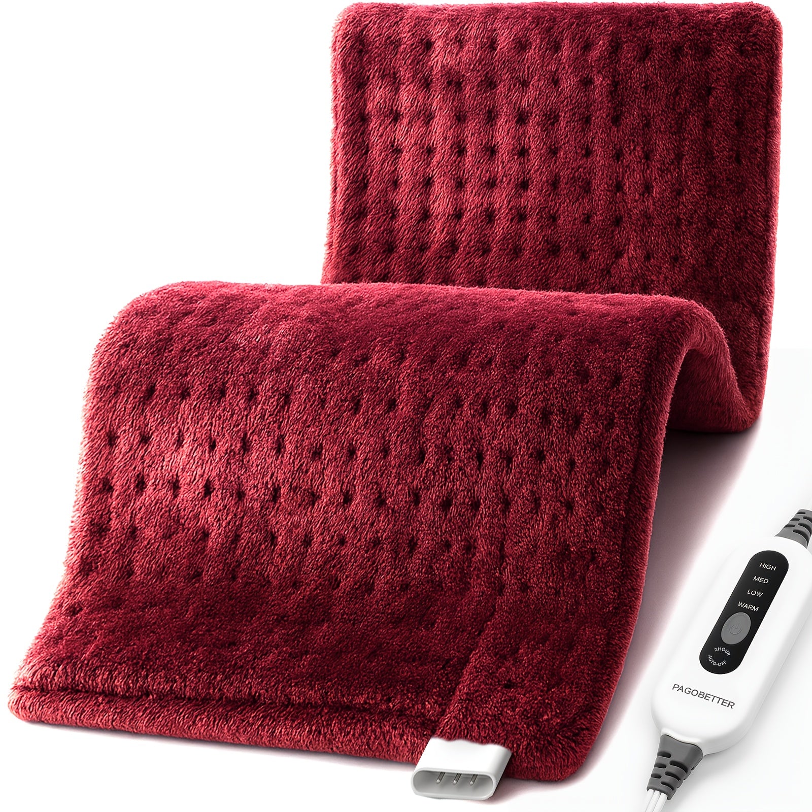 Electric Heating Pads for Back, Neck, Shoulder, Arms, Abdomen, 130W Fast Heating to 150°F, 4 Heat Settings, Auto-Off, 24" X 12" Lightweight Light Beige Fabric, Moist/Dry Option, Washable, Heated Pad for Knee, Leg, Father's Day & Birthday Gifts for Mom Dad