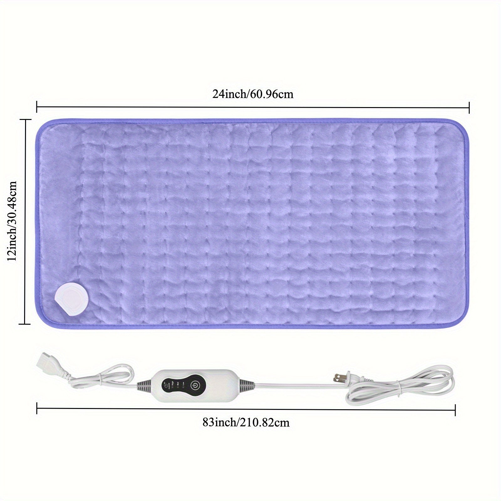 Electric Heating Pad, 24 ''x12' ', Portable, Shoulder, Back, Joint, Leg, Abdomen Heating, Skin Friendly Fabric, Quickly Heated To 140 ° F, Three Temperature Controls, Wet And Dry Dual-use, Double-sided Heating, 2-hour Timed Shutdown, Machine Washable