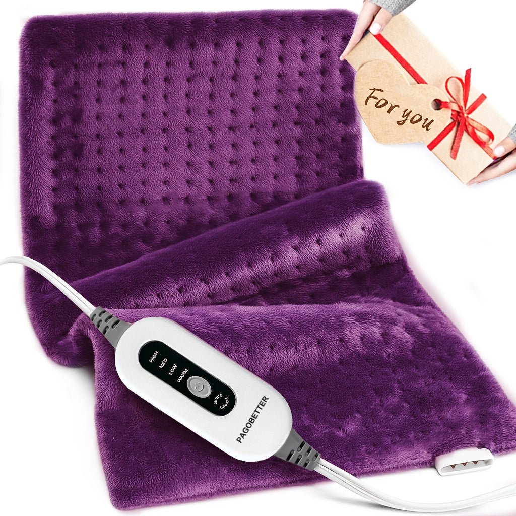 Electric Heating Pads for Back, Neck, Shoulder, Arms, Abdomen, 130W Fast Heating to 150°F, 4 Heat Settings, Auto-Off, 24" X 12" Lightweight Light Beige Fabric, Moist/Dry Option, Washable, Heated Pad for Knee, Leg, Father's Day & Birthday Gifts for Dad,
