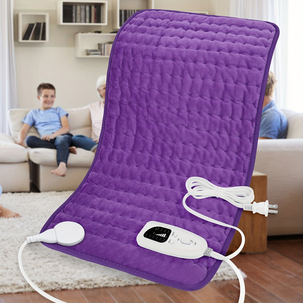 [Portable Heating Pad] Portable XL Heating Pad | Electric Heating Pad for Back, Neck, Knees, Legs, Abdomen, 24in×12in, 6 Heating Levels, 4 Timing Options, Fast Heating to 140°F, Machine Washable, Ideal Gift for Dad and Mom, Holiday Gift