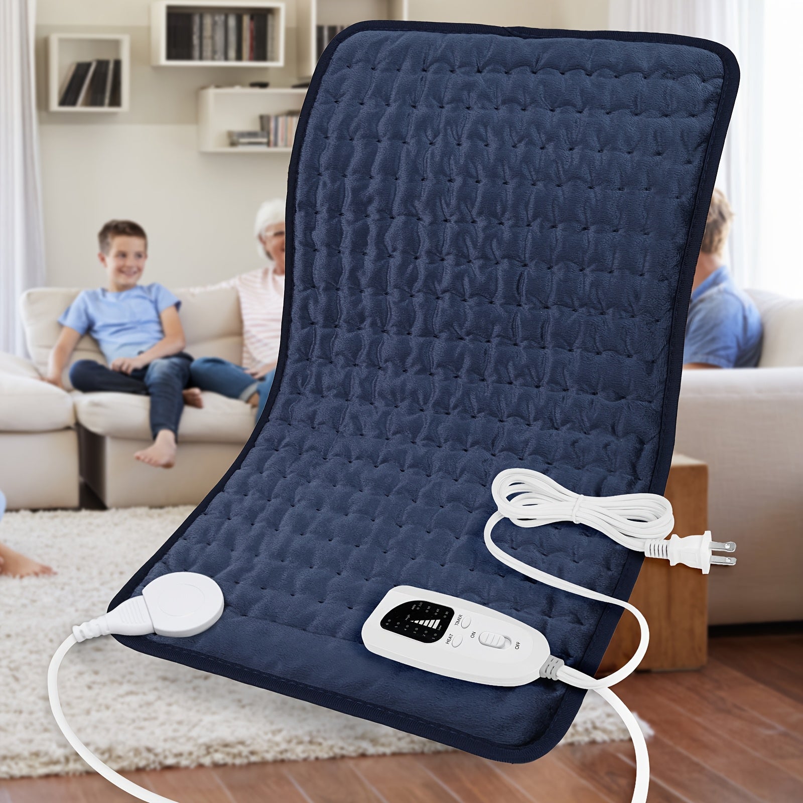 [Portable Heating Pad] Portable XL Heating Pad | Electric Heating Pad for Back, Neck, Knees, Legs, Abdomen, 24in×12in, 6 Heating Levels, 4 Timing Options, Fast Heating to 140°F, Machine Washable, Ideal Gift for Dad and Mom, Holiday Gift