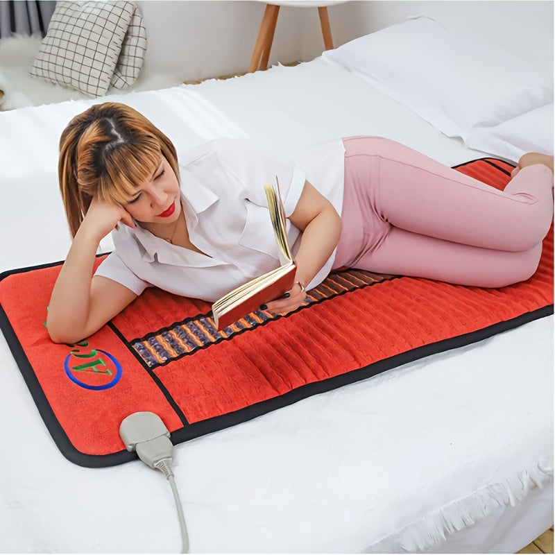 [ACADA Heating Pad] ACADA Large Electric Heating Pad | Crystal Stone Deep Warming Massage Mat, Full Body Infrared Heating, Adjustable Timer & Temperature, Auto Shut Off