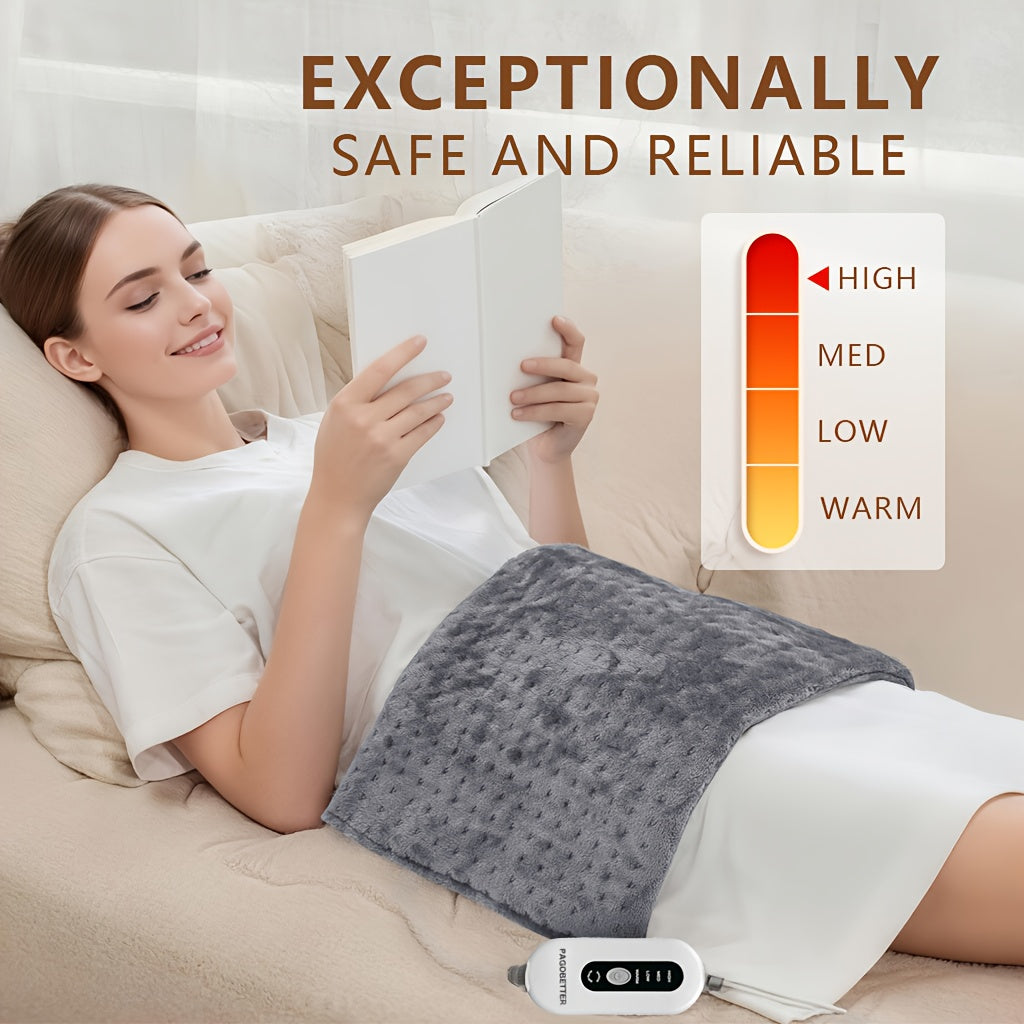 Electric Heating Pads for Back, Neck, Shoulder, Arms, Abdomen, 130W Fast Heating to 150°F, 4 Heat Settings, Auto-Off, 24" X 12" Lightweight Light Beige Fabric, Moist/Dry Option, Washable, Heated Pad for Knee, Leg, Father's Day & Birthday Gifts for Mom Dad