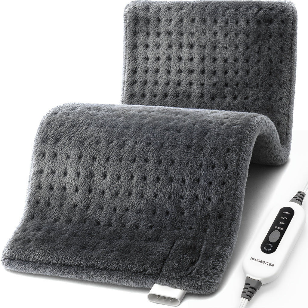 Electric Heating Pads for Back, Neck, Shoulder, Arms, Abdomen, 130W Fast Heating to 150°F, 4 Heat Settings, Auto-Off, 24" X 12" Lightweight Light Beige Fabric, Moist/Dry Option, Washable, Heated Pad for Knee, Leg, Father's Day & Birthday Gifts for Mom Dad