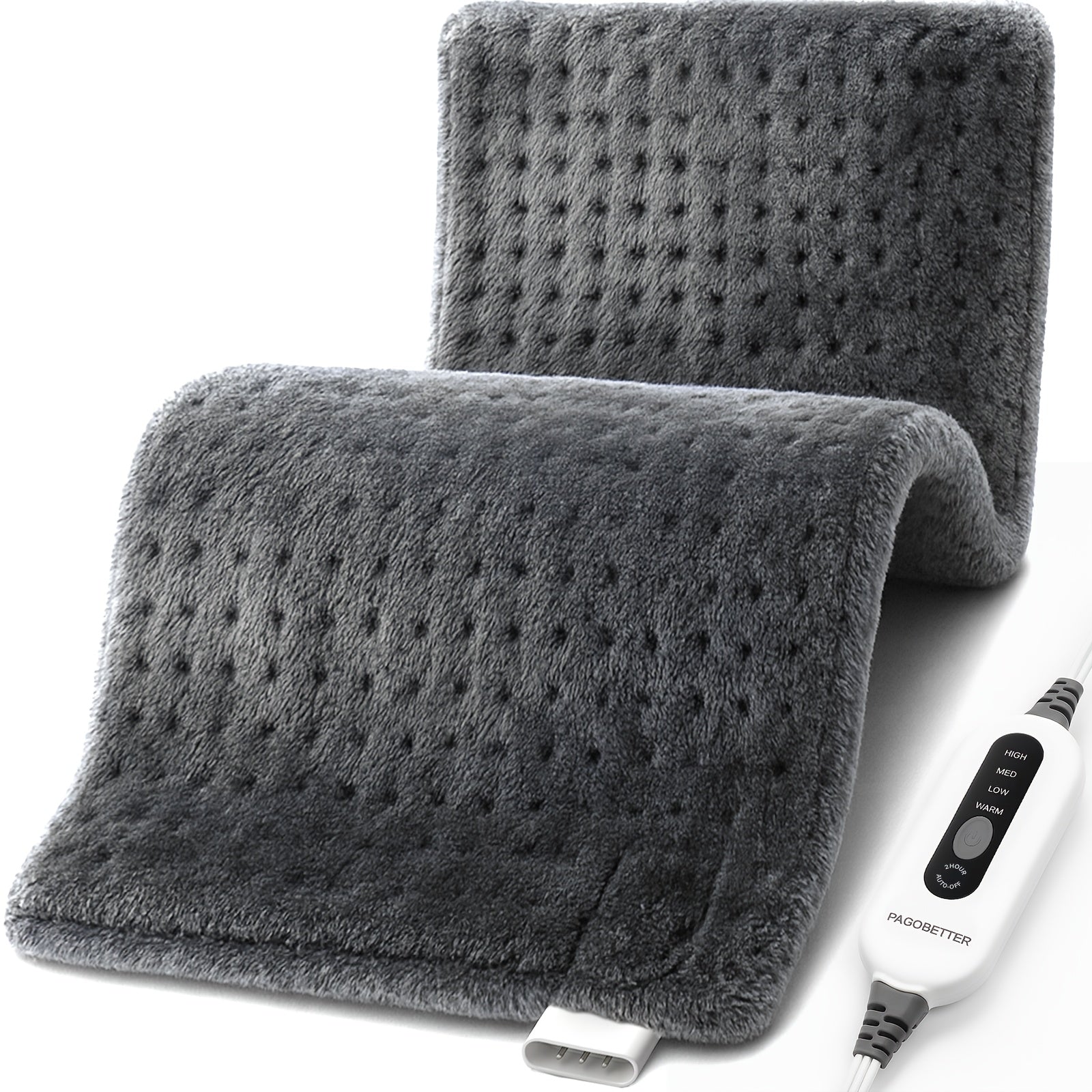 Electric Heating Pads for Back, Neck, Shoulder, Arms, Abdomen, 130W Fast Heating to 150°F, 4 Heat Settings, Auto-Off, 24" X 12" Lightweight Light Beige Fabric, Moist/Dry Option, Washable, Heated Pad for Knee, Leg, Father's Day & Birthday Gifts for Mom Dad