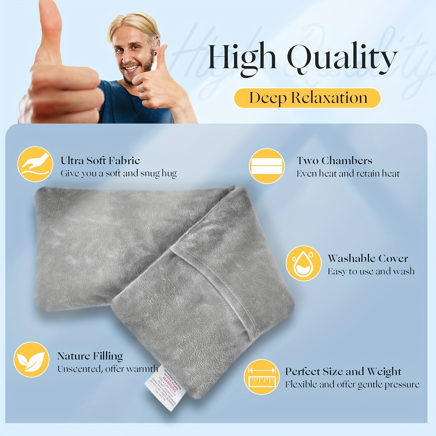 UNCN Microwave Heat Pad With Washable Cover| Heat Packs For Relaxation | Wheat Bags Microwavable For In Muscles, Joints & Cramps 17.32×5.31inch | Soft Weighted Neck Warmer For Hot/Cold Compress