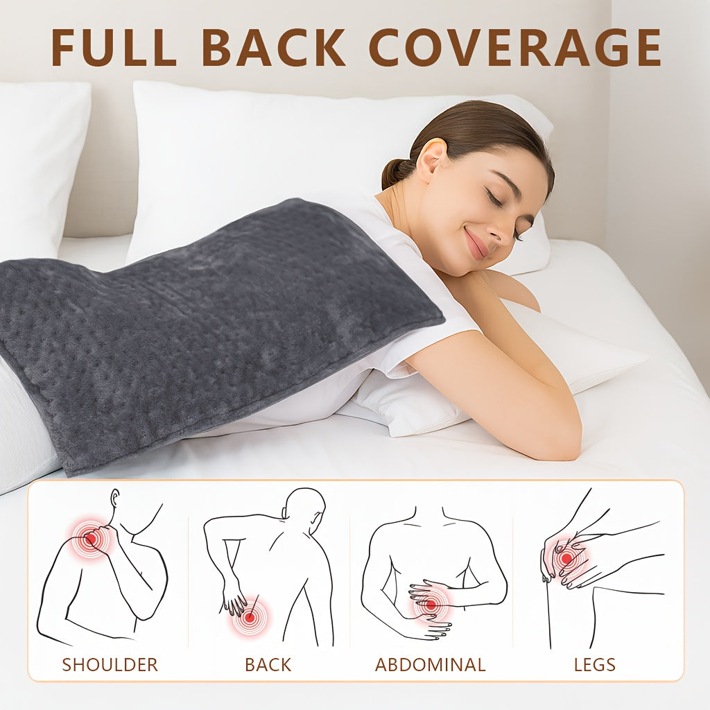 Electric Heating Pads for Back, Neck, Shoulder, Arms, Abdomen, 130W Fast Heating to 150°F, 4 Heat Settings, Auto-Off, 24" X 12" Lightweight Light Beige Fabric, Moist/Dry Option, Washable, Heated Pad for Knee, Leg, Father's Day & Birthday Gifts for Mom Dad