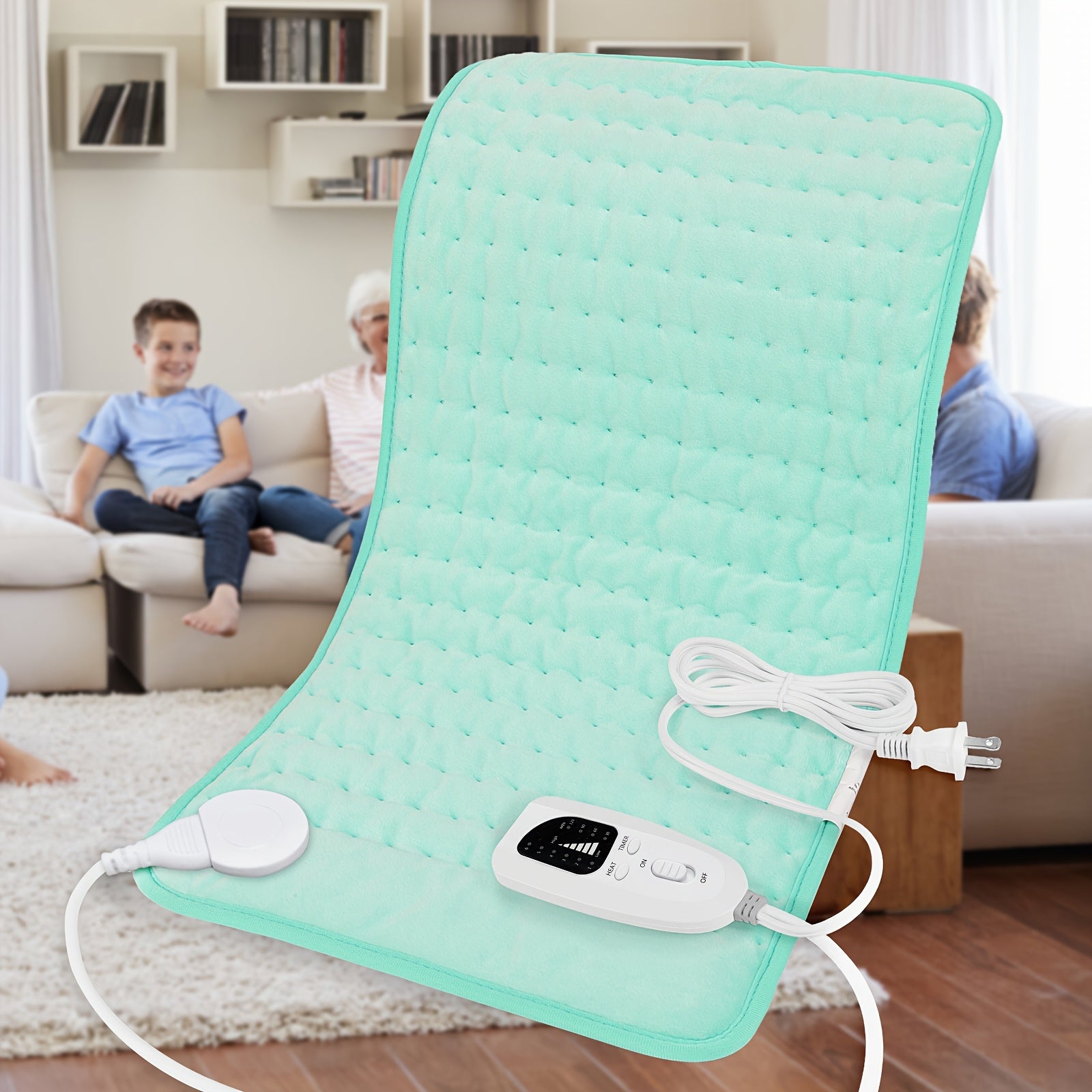 [Portable Heating Pad] Portable XL Heating Pad | Electric Heating Pad for Back, Neck, Knees, Legs, Abdomen, 24in×12in, 6 Heating Levels, 4 Timing Options, Fast Heating to 140°F, Machine Washable, Ideal Gift for Dad and Mom, Holiday Gift