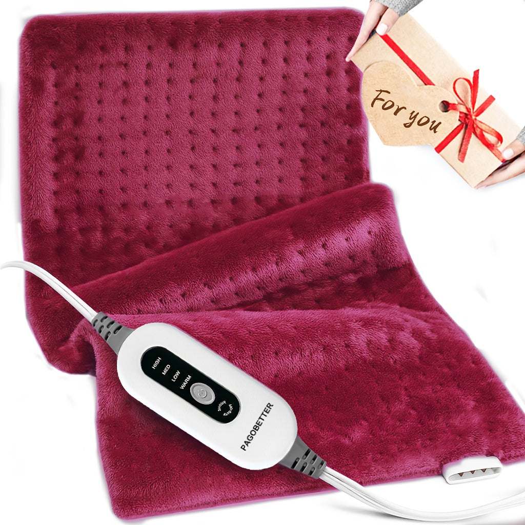 Electric Heating Pads for Back, Neck, Shoulder, Arms, Abdomen, 130W Fast Heating to 150°F, 4 Heat Settings, Auto-Off, 24" X 12" Lightweight Light Beige Fabric, Moist/Dry Option, Washable, Heated Pad for Knee, Leg, Father's Day & Birthday Gifts for Dad,