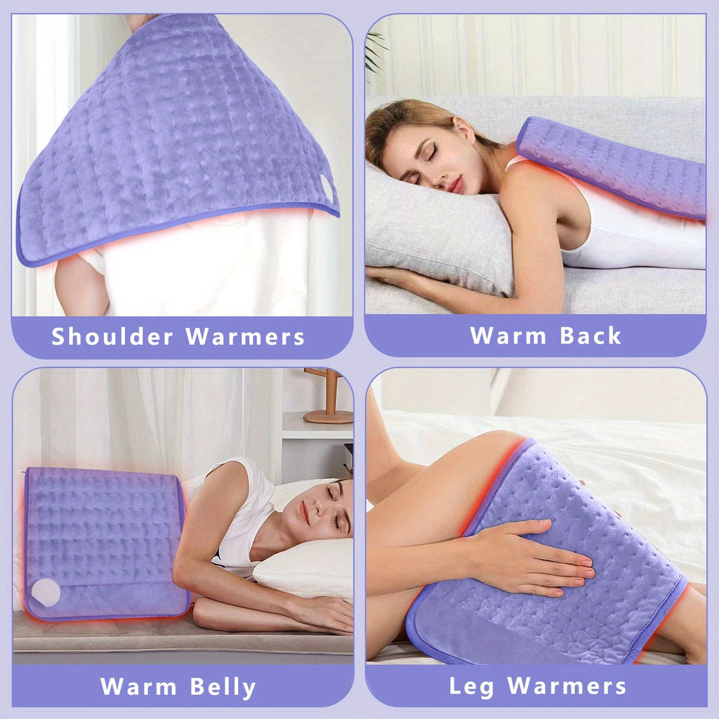 Electric Heating Pad, 24 ''x12' ', Portable, Shoulder, Back, Joint, Leg, Abdomen Heating, Skin Friendly Fabric, Quickly Heated To 140 ° F, Three Temperature Controls, Wet And Dry Dual-use, Double-sided Heating, 2-hour Timed Shutdown, Machine Washable