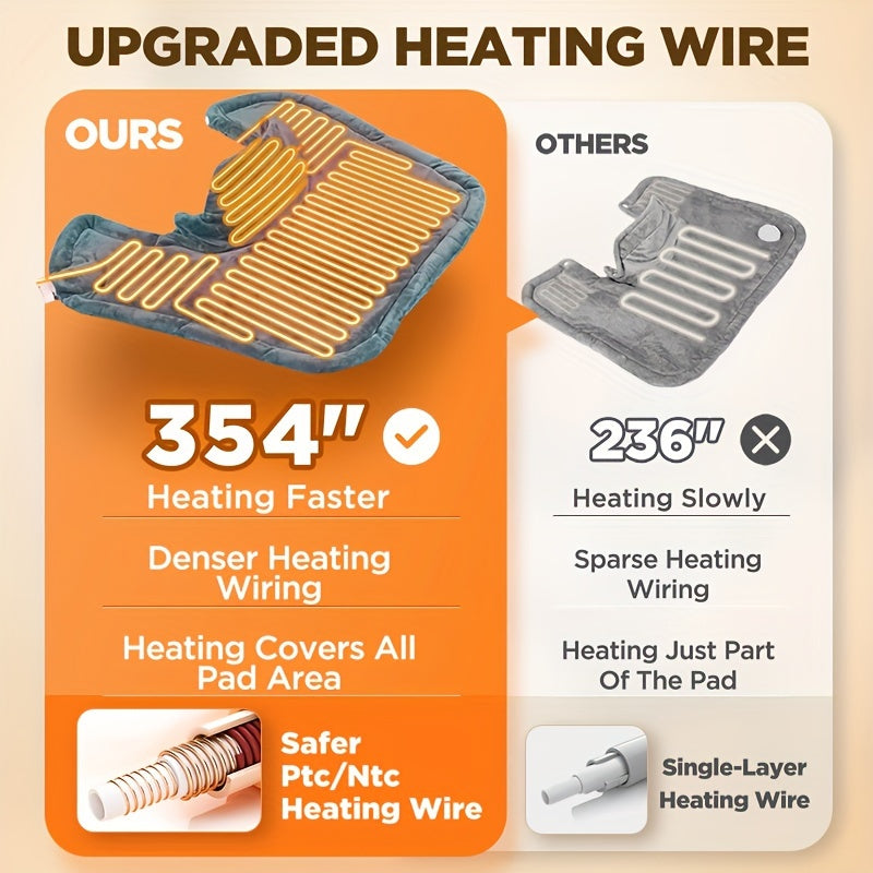 Graphene-Infused Heating Pad, Weighted Instant Heating Pads for Neck And Shoulders, Heated Wrap W/ 6 Heat Options 4 Auto-Off Timer, Gifts for Mom Women Christmas Birthday