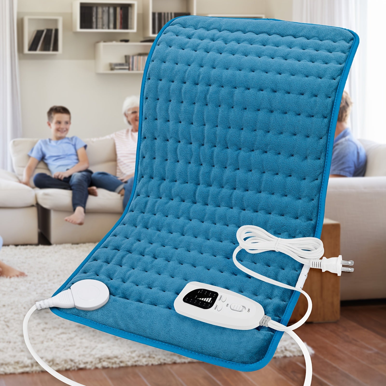 [Portable Heating Pad] Portable XL Heating Pad | Electric Heating Pad for Back, Neck, Knees, Legs, Abdomen, 24in×12in, 6 Heating Levels, 4 Timing Options, Fast Heating to 140°F, Machine Washable, Ideal Gift for Dad and Mom, Holiday Gift