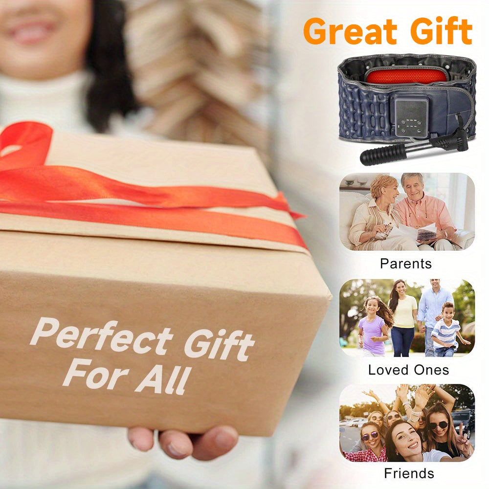 Portable Heating Pad USB Charged, Lumbar Support Belt with Air Traction, Cordless Heating Pad with Vibration Massage, Heat Pad with 3 Heating Levels & 3 Massage Mode, for Back, Waist, Gifts for Mom.