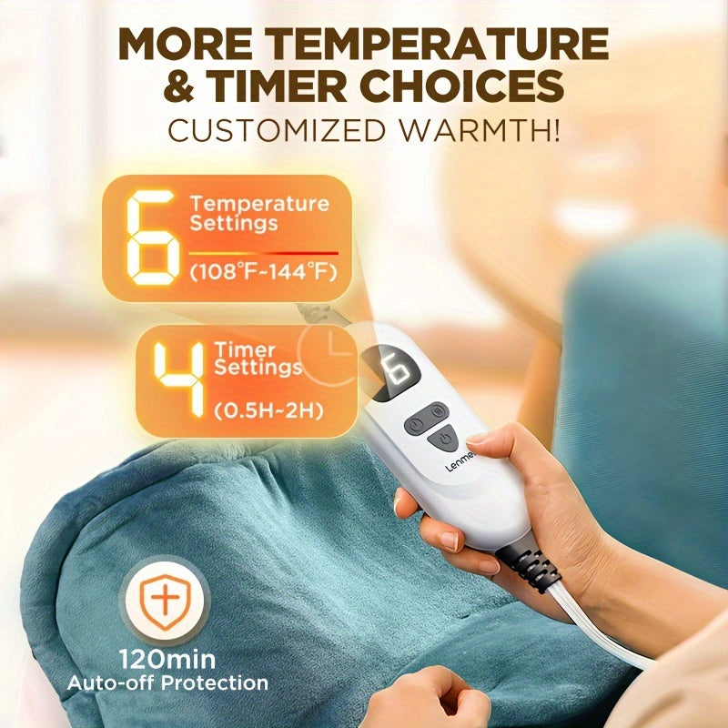 Graphene-Infused Heating Pad, Weighted Instant Heating Pads for Neck And Shoulders, Heated Wrap W/ 6 Heat Options 4 Auto-Off Timer, Gifts for Mom Women Christmas Birthday
