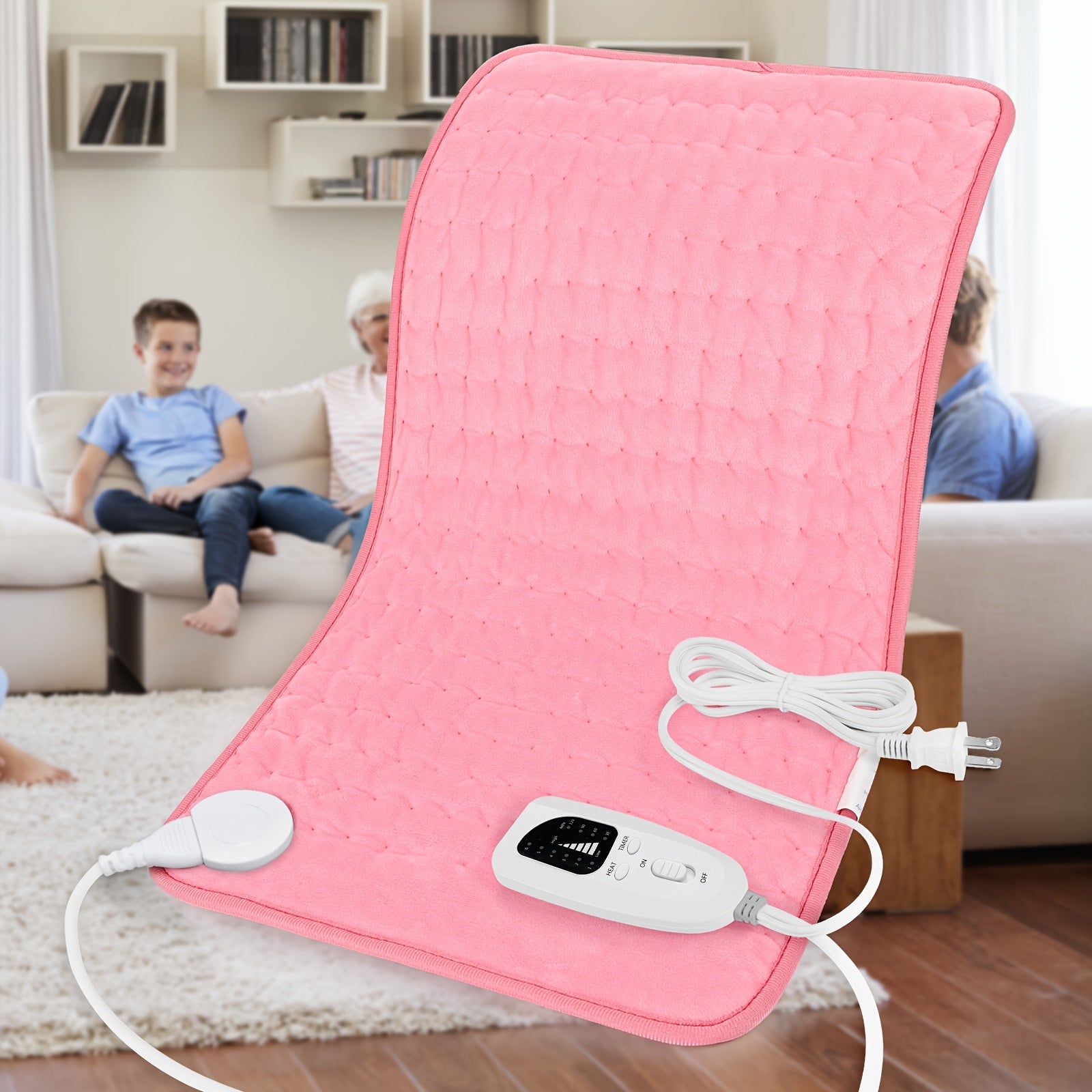 [Portable Heating Pad] Portable XL Heating Pad | Electric Heating Pad for Back, Neck, Knees, Legs, Abdomen, 24in×12in, 6 Heating Levels, 4 Timing Options, Fast Heating to 140°F, Machine Washable, Ideal Gift for Dad and Mom, Holiday Gift
