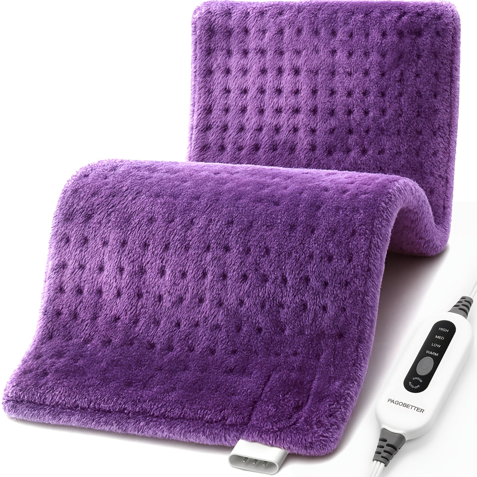 Electric Heating Pads for Back, Neck, Shoulder, Arms, Abdomen, 130W Fast Heating to 150°F, 4 Heat Settings, Auto-Off, 24" X 12" Lightweight Light Beige Fabric, Moist/Dry Option, Washable, Heated Pad for Knee, Leg, Father's Day & Birthday Gifts for Mom Dad