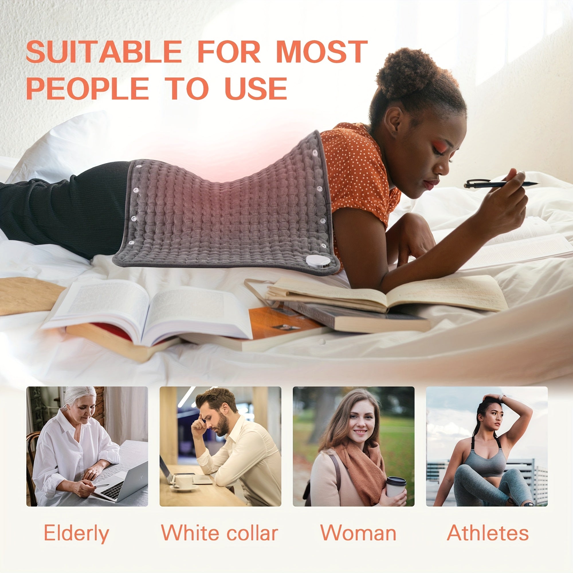 Extra Large 2-in-1 Heating Pad & Foot Warmer, 9 Temperature Settings, 4H Auto Shut Off, Washable Fast Heated Feet Warmers, Electric Heating Pads for Back, Feet, Shoulders - Polyester, 110V-120V, US Plug