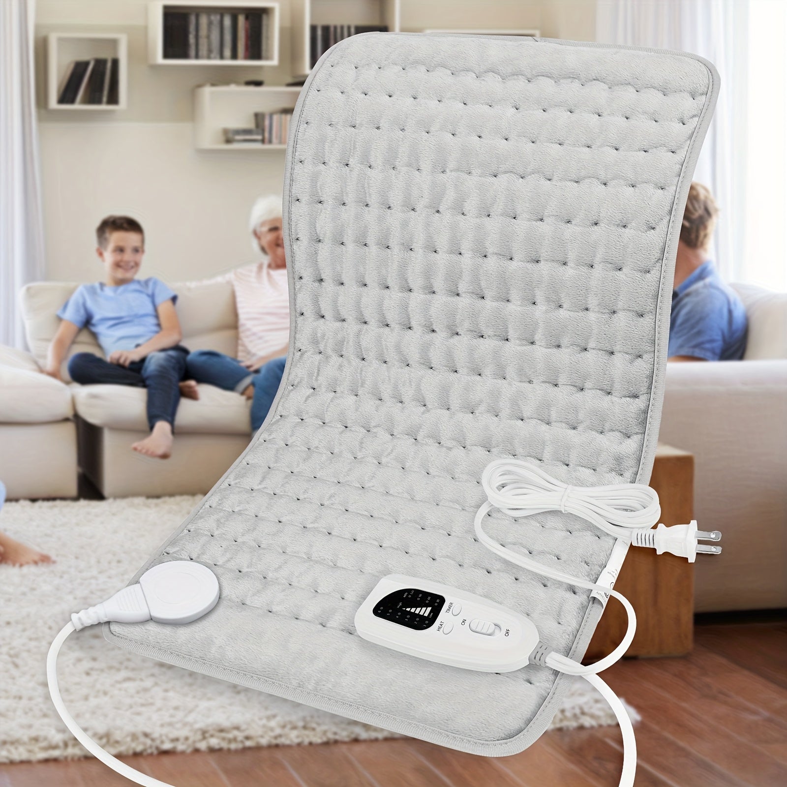 [Portable Heating Pad] Portable XL Heating Pad | Electric Heating Pad for Back, Neck, Knees, Legs, Abdomen, 24in×12in, 6 Heating Levels, 4 Timing Options, Fast Heating to 140°F, Machine Washable, Ideal Gift for Dad and Mom, Holiday Gift