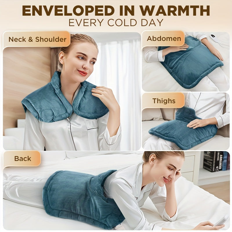 Graphene-Infused Heating Pad, Weighted Instant Heating Pads for Neck And Shoulders, Heated Wrap W/ 6 Heat Options 4 Auto-Off Timer, Gifts for Mom Women Christmas Birthday